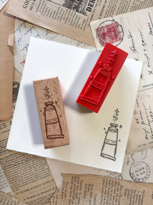 The Creeping Moon - Rubber Stamp - Paint Tube