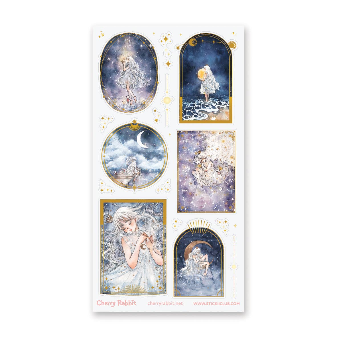 STICKII - Sticker sheet - Cherry Rabbit / Cherriuki - Dreaming of Stars