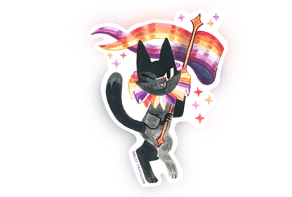 Book Moth Press - Sticker - Queer Cuties Medieval Animal Pride - Lesbian Cat