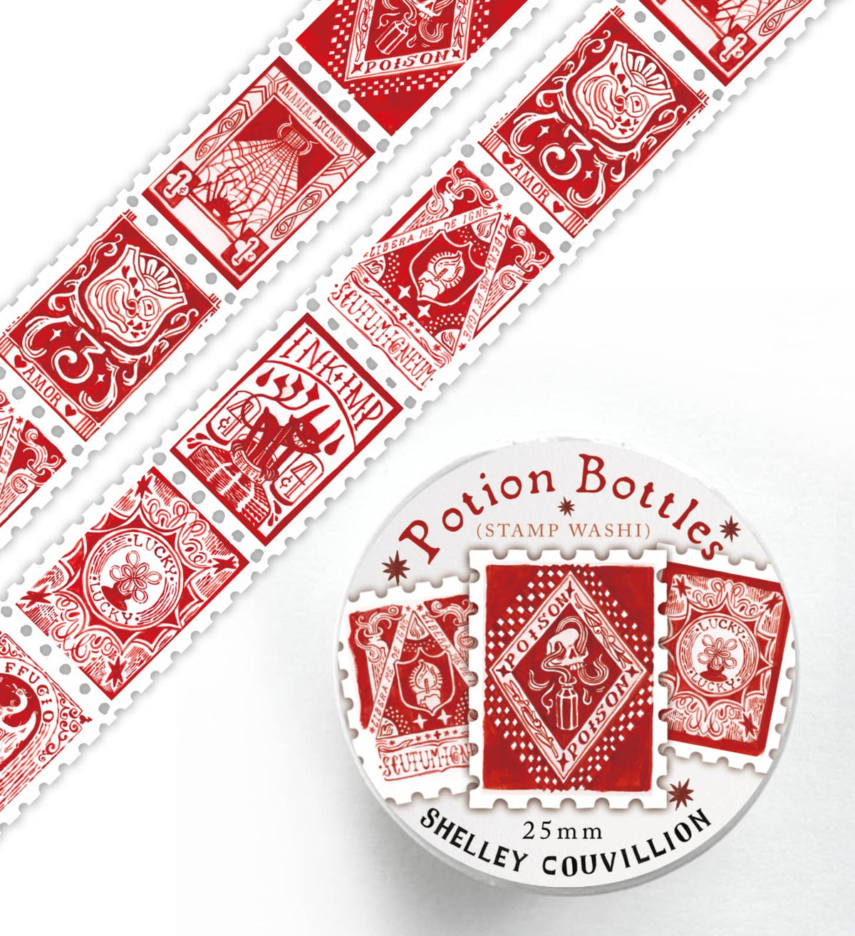 Book Moth Press - Stamp Washi Tape - Potion Bottles