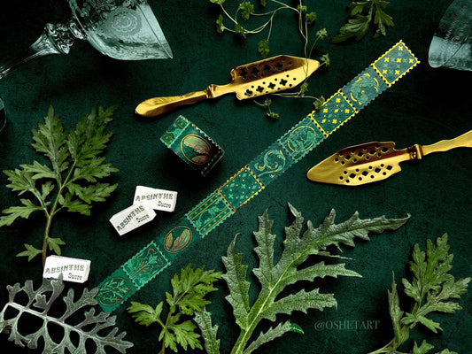 OSHETART - Stamp Washi Tape - Absinthe - Gold Foil