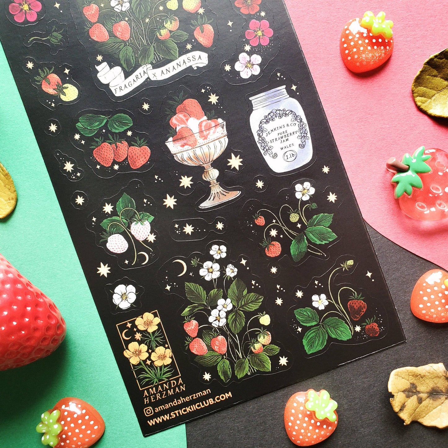 STICKII - Sticker sheet - Amanda Herzman - Enchanted Strawberry Botanica