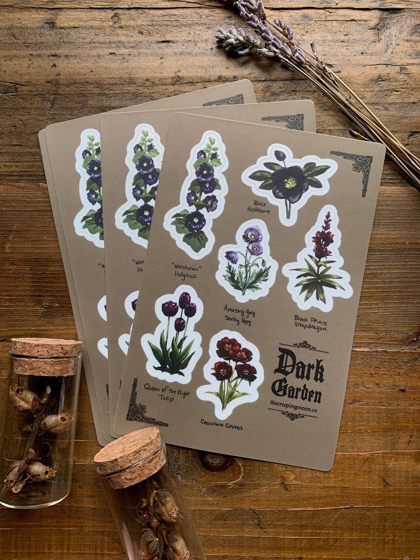 The Creeping Moon - Sticker Sheet - Dark Garden