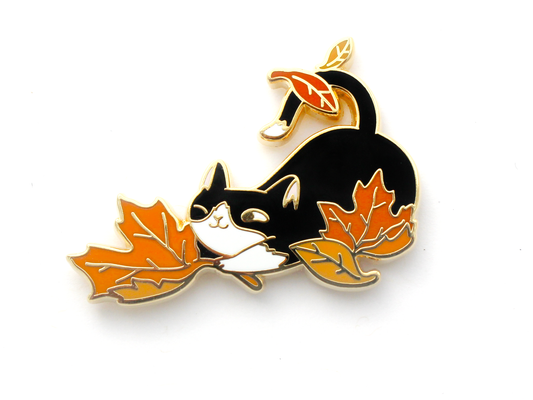 Shoal - Enamel Pin - Loki Cat - Fall Foliage