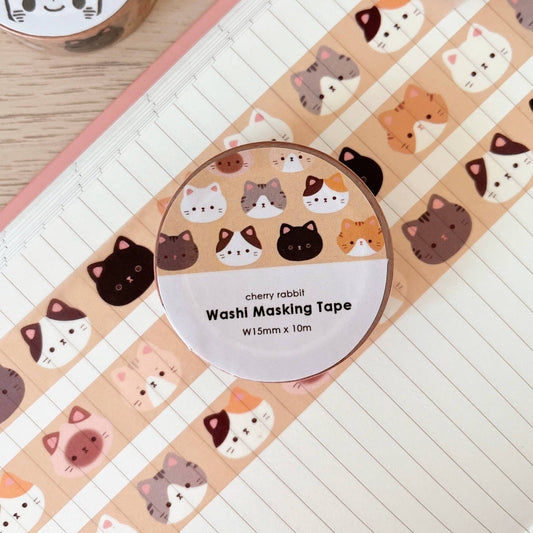 Cherry Rabbit - Cat Heads Washi Tape