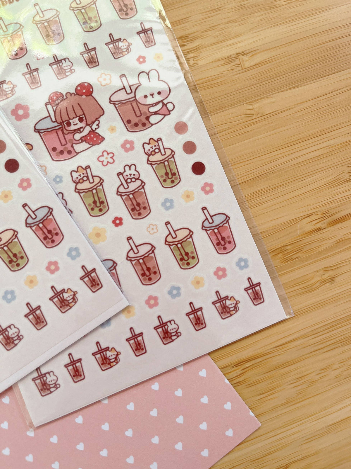 Cherry Rabbit - Sticker Sheet - Bubble Tea Time