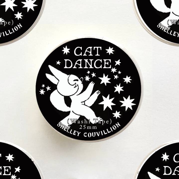 Book Moth Press - Washi Tape - Cat Dance and Stars
