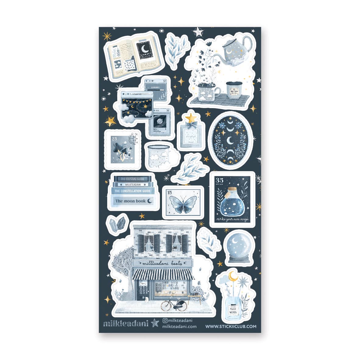 STICKII - Sticker Sheet - Milk Tea Dani - Cosmic Bookshop