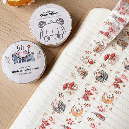 Cherry Rabbit - Mushroom & Rabbit Washi Tape