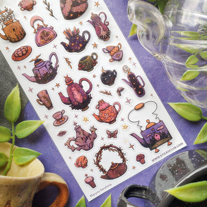 STICKII - Sticker Sheet - Maryna Serohina - Starbrewed Tea Party
