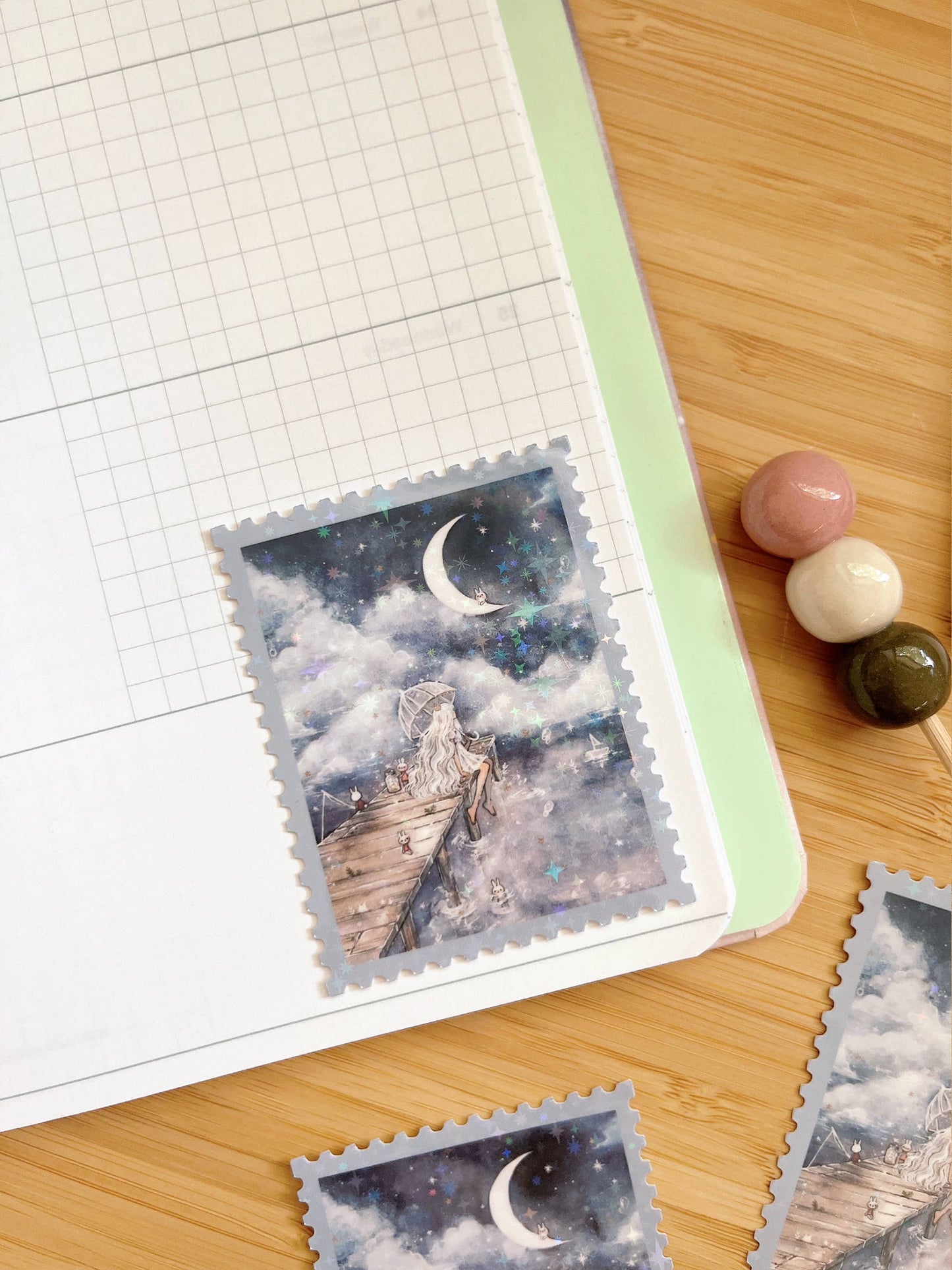Cherry Rabbit - Stamp Sticker - In the Clouds