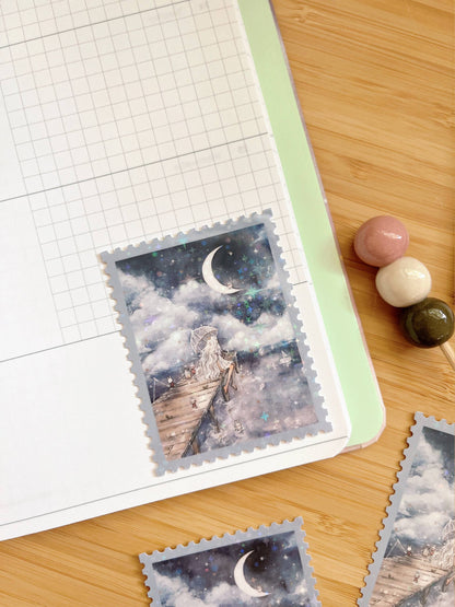 Cherry Rabbit - Stamp Sticker - In the Clouds
