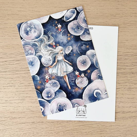Cherry Rabbit - Postcard - Starry Night - Jellyfish