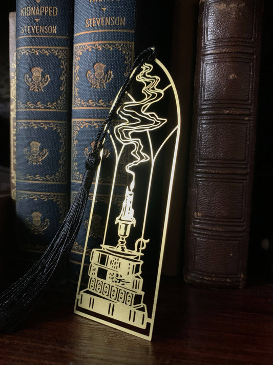 The Creeping Moon - Metal Bookmark - Cathedral Candlestick