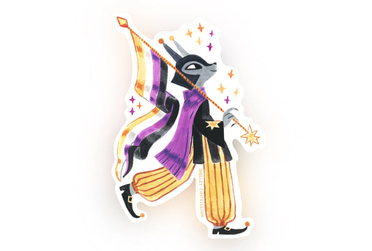 Book Moth Press - Sticker - Queer Cuties Medieval Animal Pride - Non-Binary Wolf