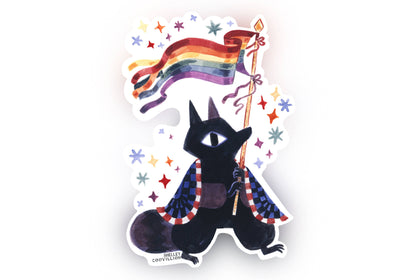 Book Moth Press - Sticker - Queer Cuties Medieval Animal Pride - Gay Pride Raccoon