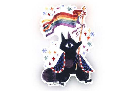 Book Moth Press - Sticker - Queer Cuties Medieval Animal Pride - Gay Pride Raccoon