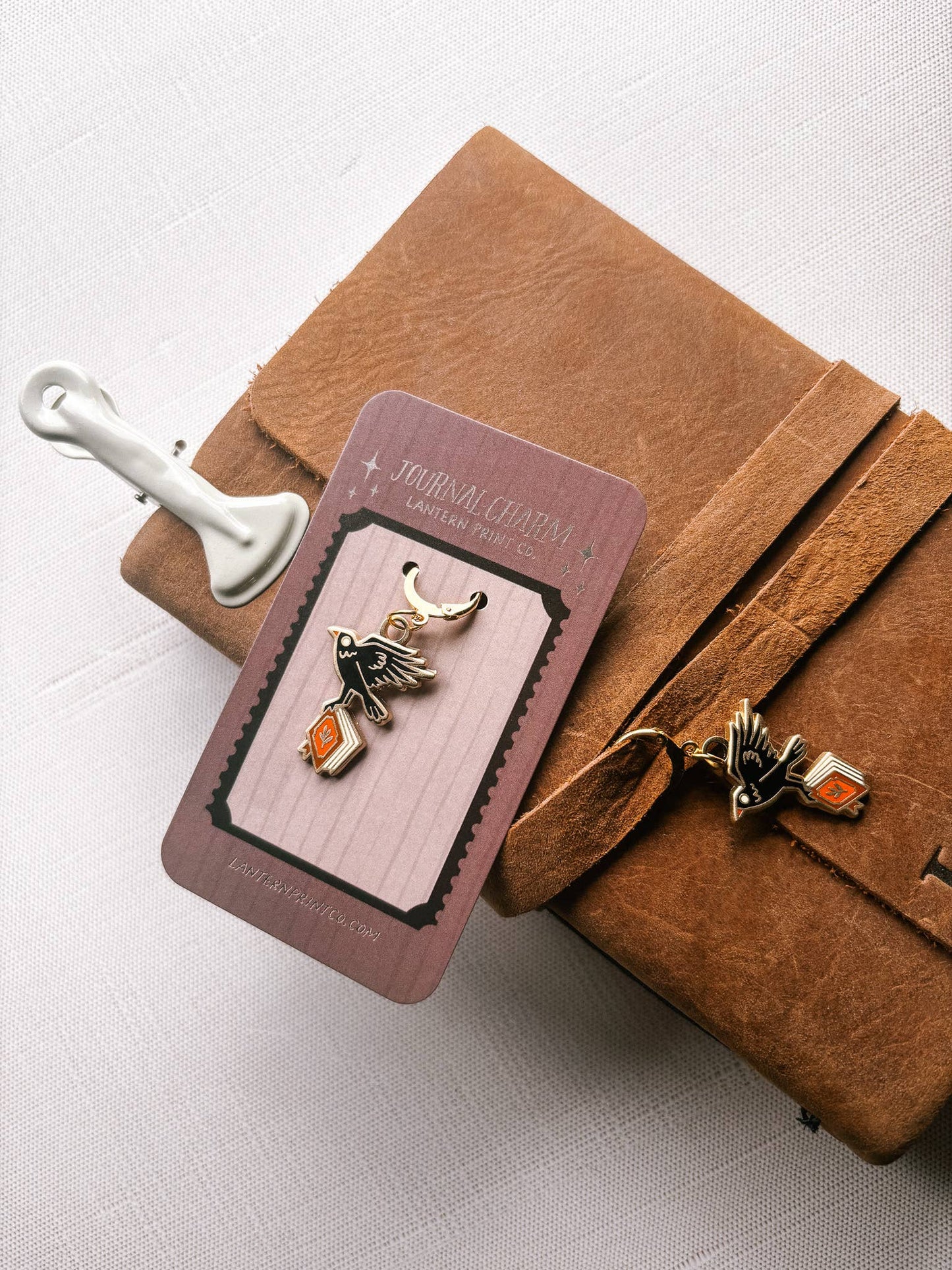Lantern Print Co. - Enamel Journal Charm - The Book Thief (Crow)