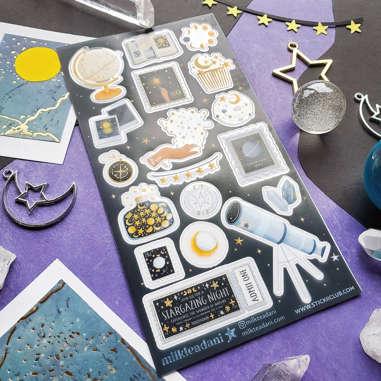 STICKII - Sticker Sheet - Milk Tea Dani - Stargazing Night
