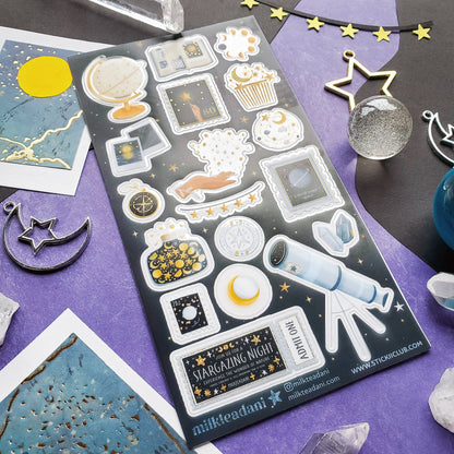 STICKII - Sticker Sheet - Milk Tea Dani - Stargazing Night