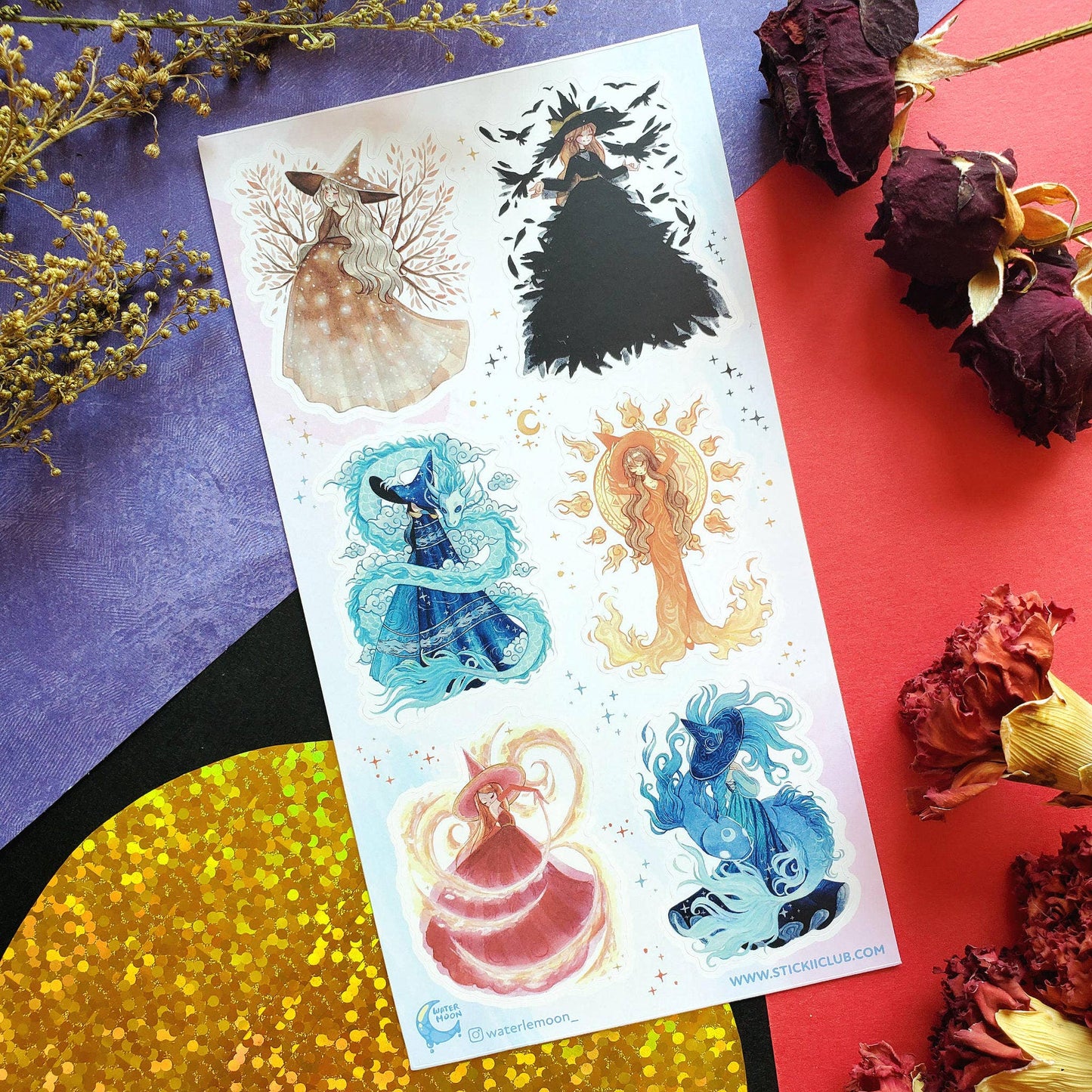 STICKII - Sticker Sheet - Waterlemoon - Elemental Witches