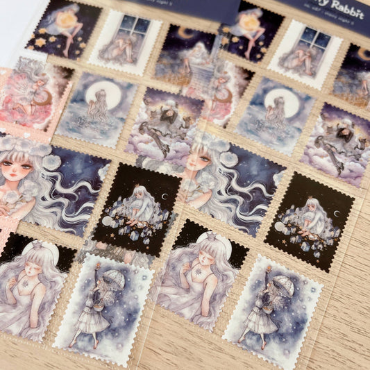 Cherry Rabbit - Sticker Sheet - Starry Night II no.087