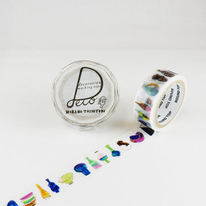 Round Top - Washi Tape - Hirano Toshiyuki - Pottery