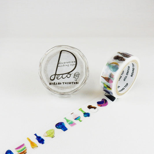 Round Top - Washi Tape - Hirano Toshiyuki - Pottery