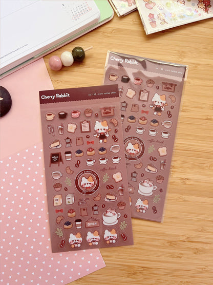 Cherry Rabbit - Sticker Sheet - Cat's Coffee Shop