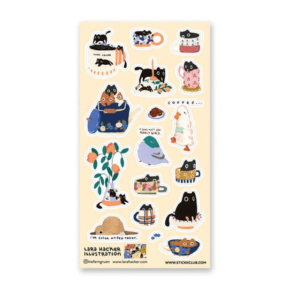STICKII - Sticker sheet - Lara Hacker Illustration - Sleepy Mornings
