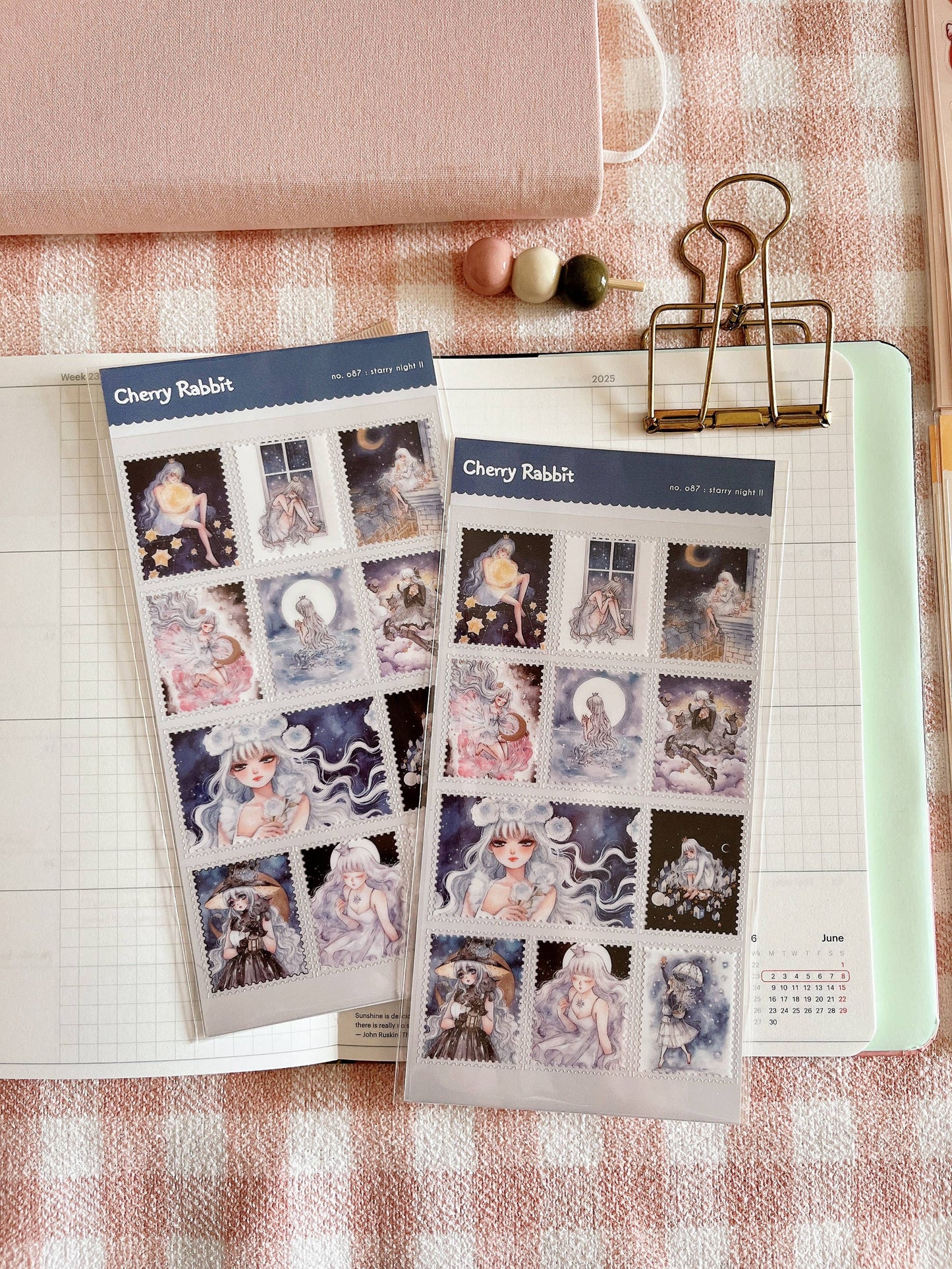 Cherry Rabbit - Sticker Sheet - Starry Night II no.087