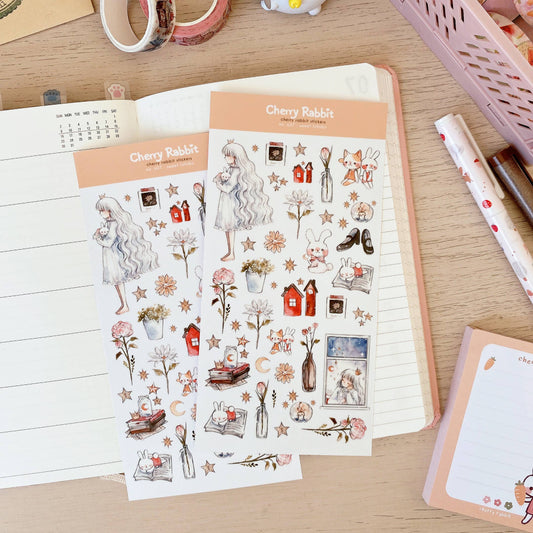 Cherry Rabbit - Sweet Lullaby Sticker Sheet no.027