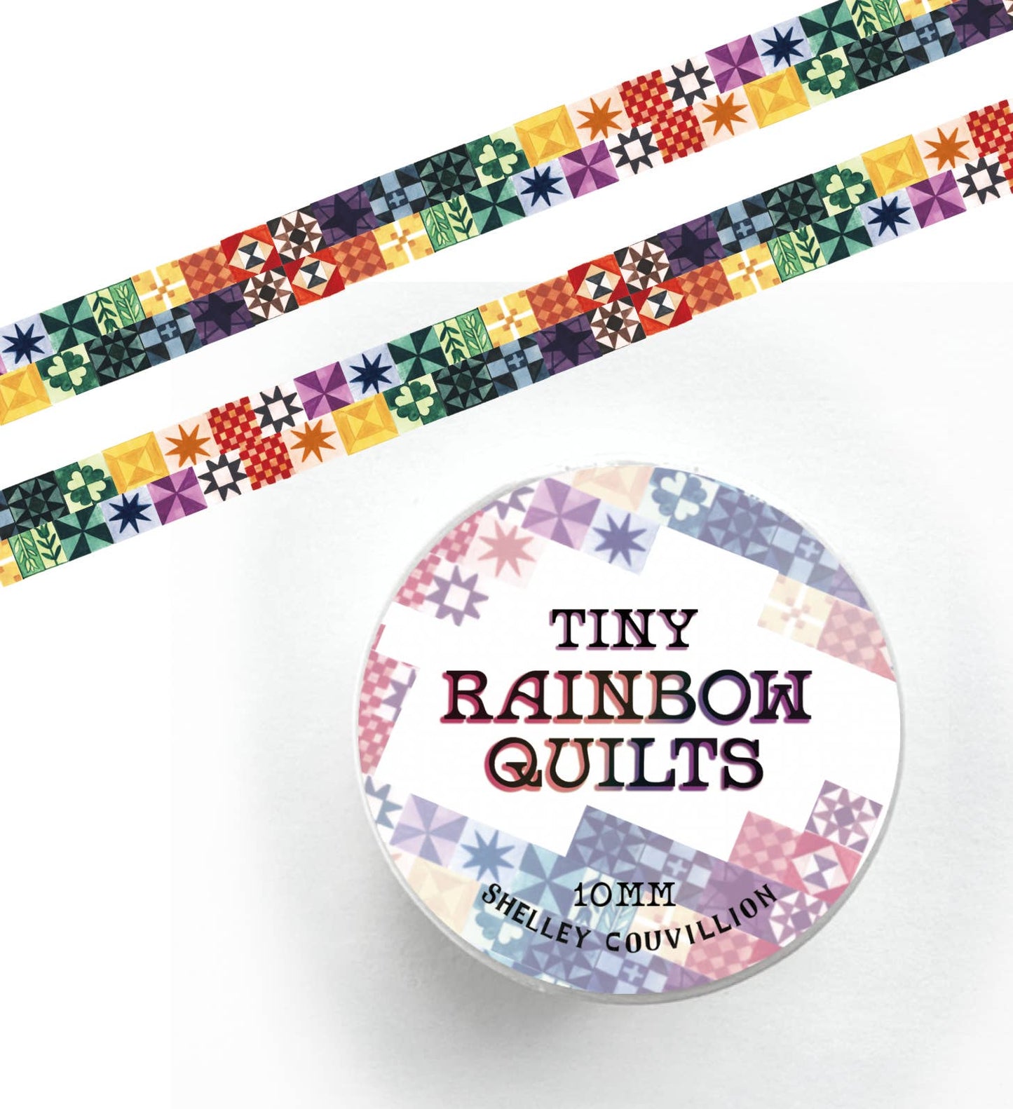 Book Moth Press - Washi Tape - Tiny Rainbow Quilt Pattern
