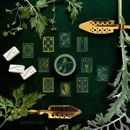 OSHETART - Stamp Washi Tape - Absinthe - Gold Foil
