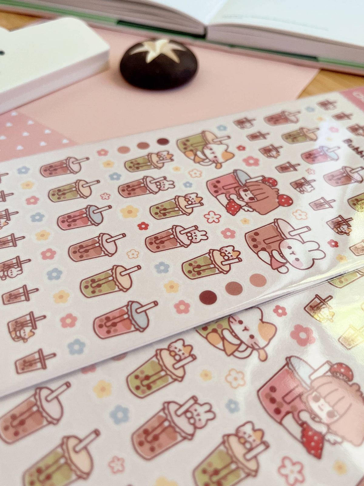 Cherry Rabbit - Sticker Sheet - Bubble Tea Time