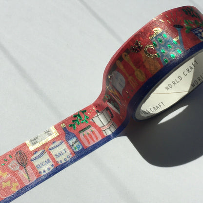 World Craft - Foil-Stamped Washi Tape - Kitchen