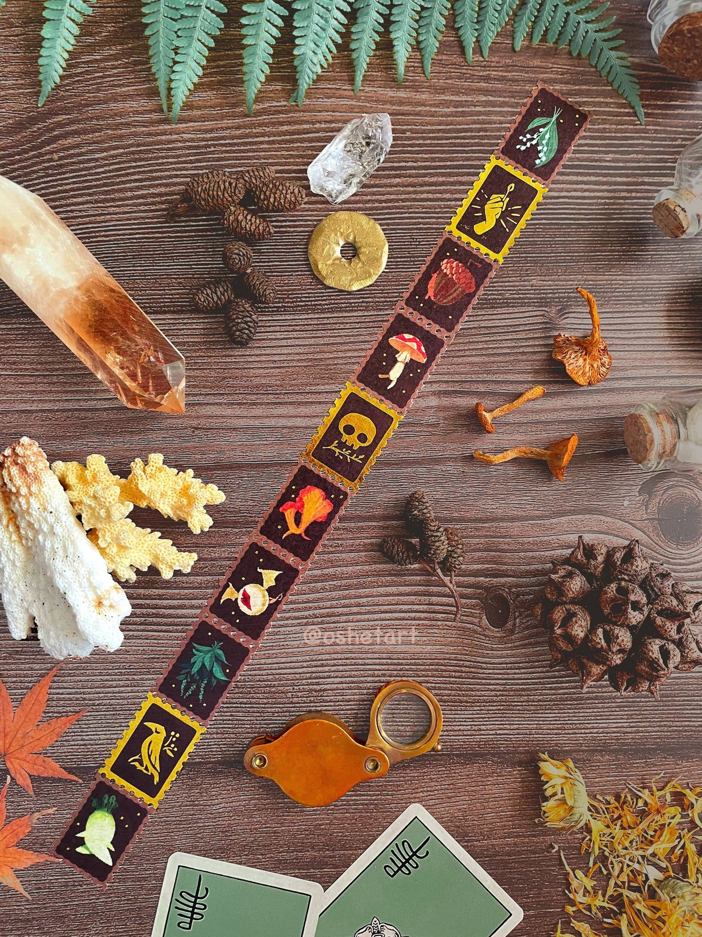 OSHETART - Stamp Washi Tape - Potion Ingredients - Gold Foil