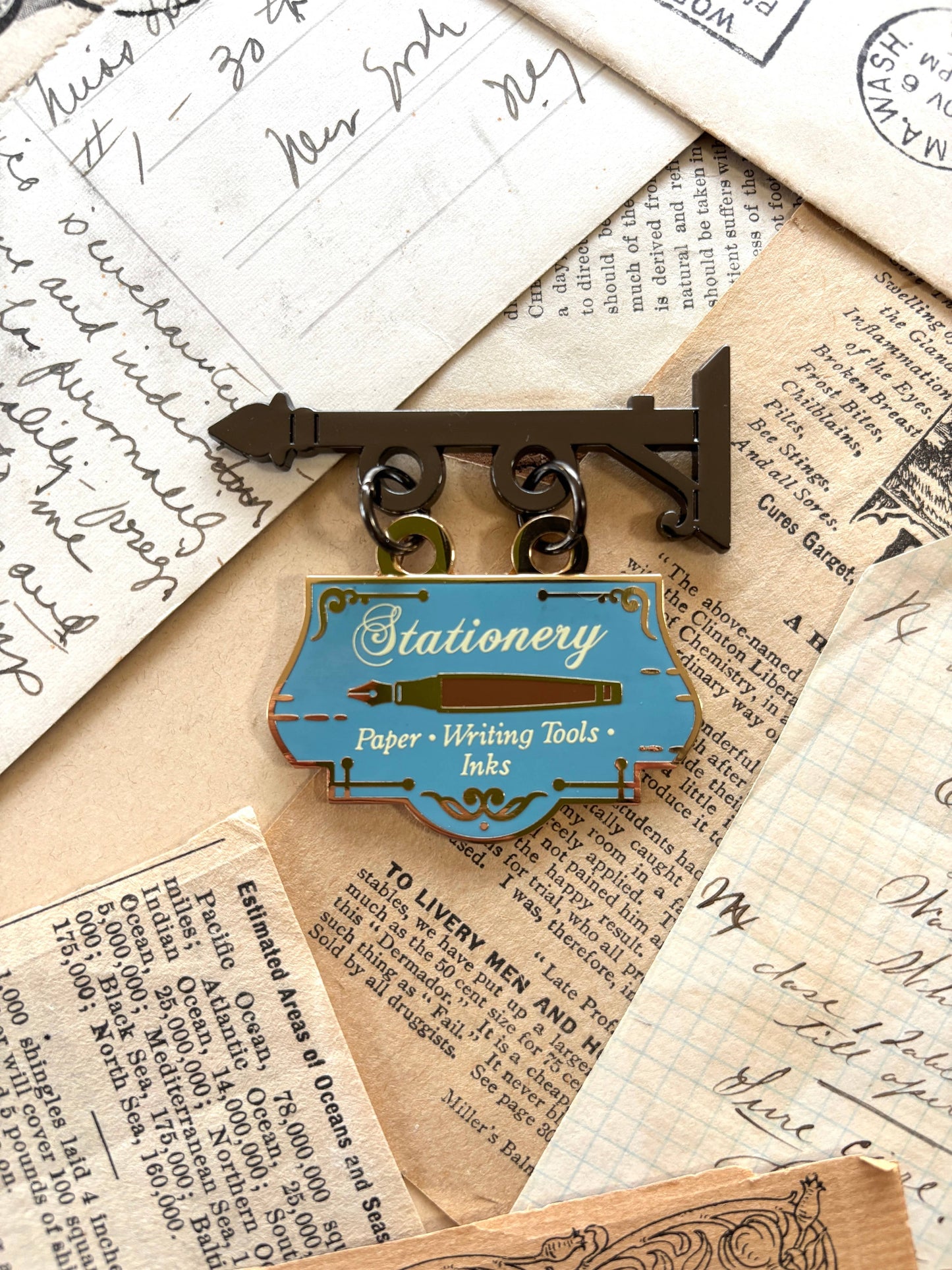 The Creeping Moon - Enamel Pin - Stationery Store Shop Sign