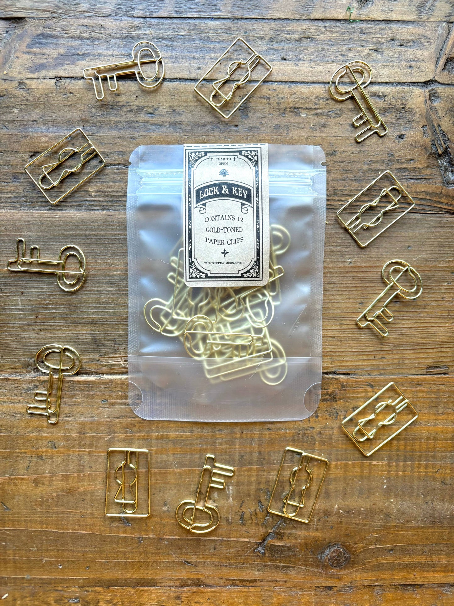 The Creeping Moon - Paper Clip Set - Lock & Key