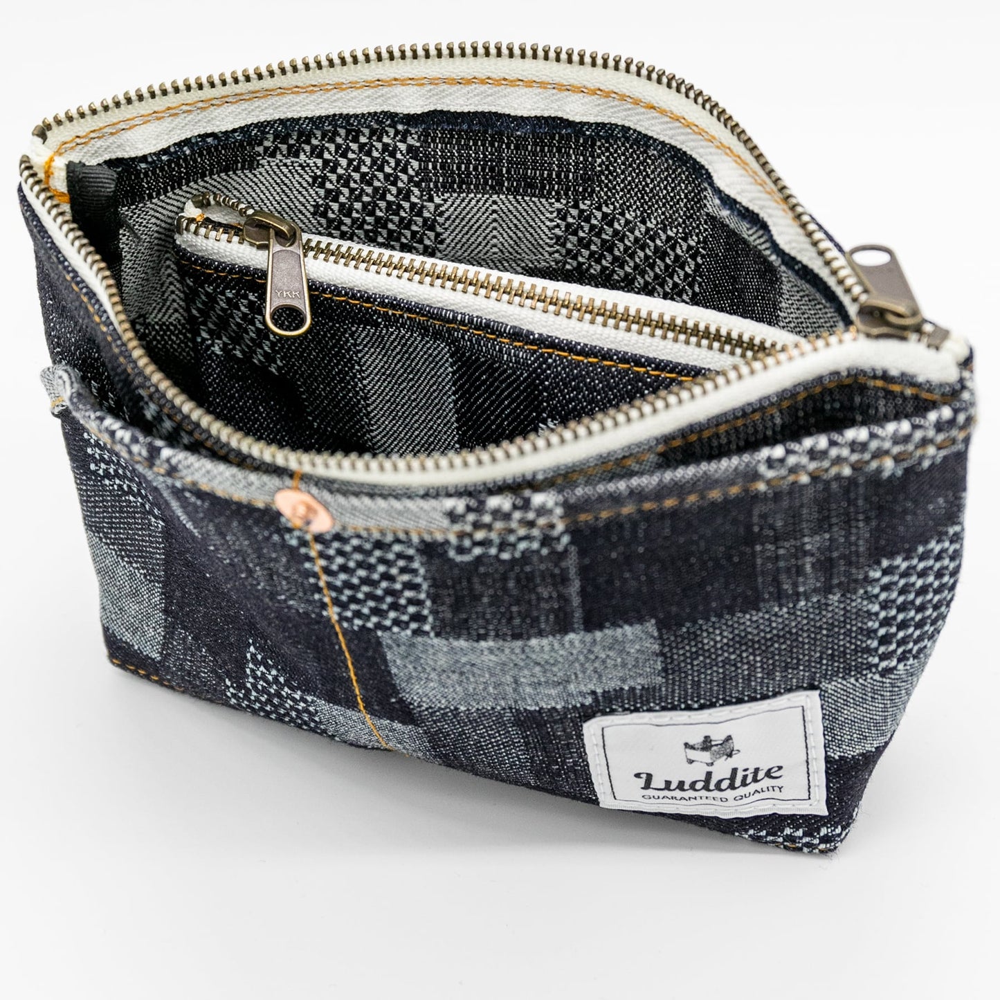Luddite - Denim Boat Pouch S - Random Patchwork