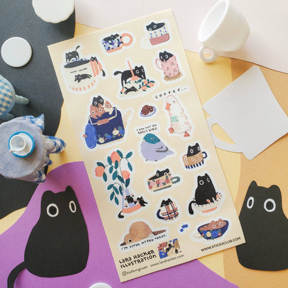 STICKII - Sticker sheet - Lara Hacker Illustration - Sleepy Mornings