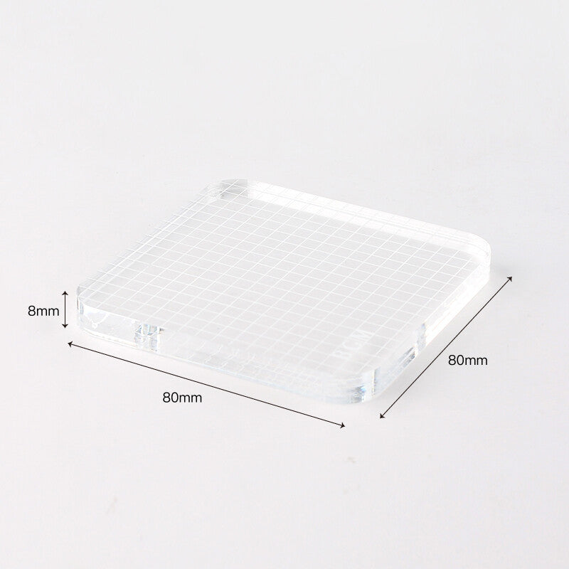 BGM - Clear Acrylic Stamp Block with Grid - Size Large