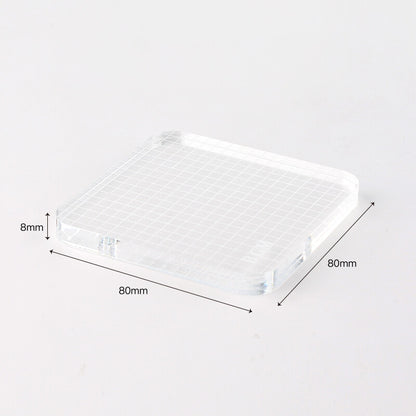 BGM - Clear Acrylic Stamp Block with Grid - Size Large