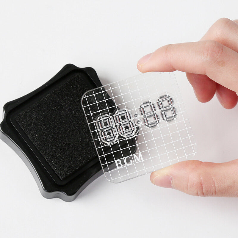 BGM - Clear Acrylic Stamp Block with Grid - Size Large