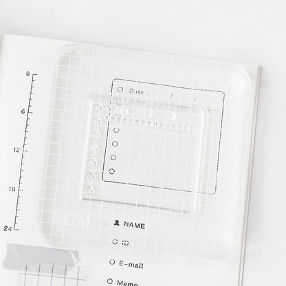 BGM - Clear Acrylic Stamp Block with Grid - Size Large