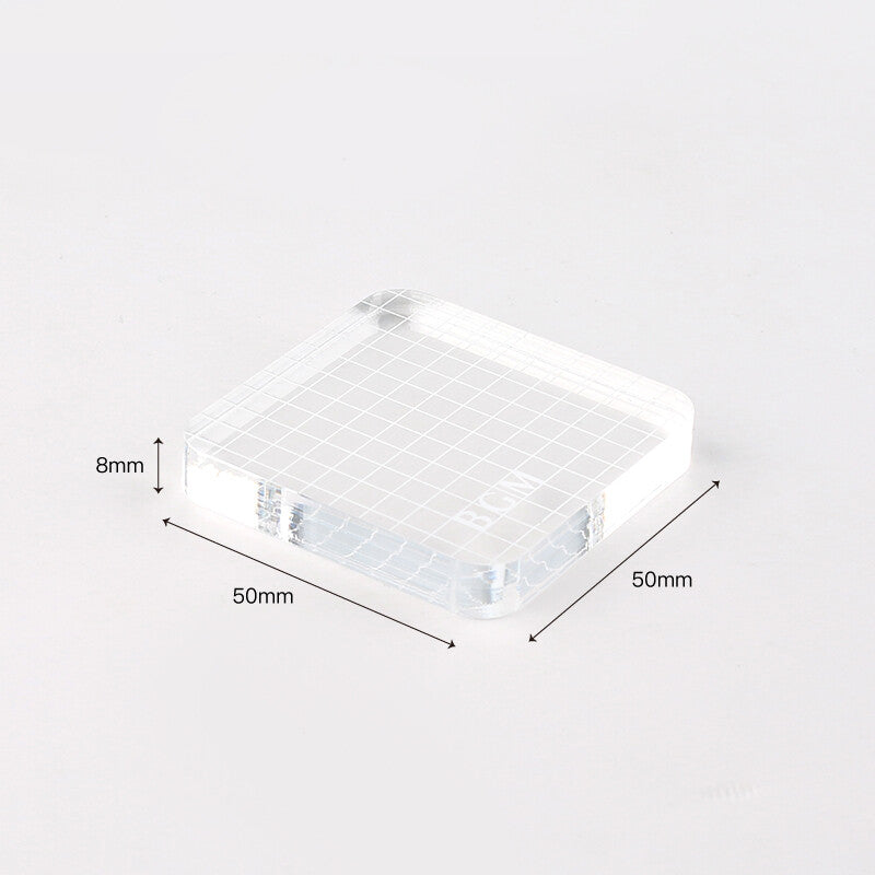 BGM - Clear Acrylic Stamp Block with Grid - Size Small