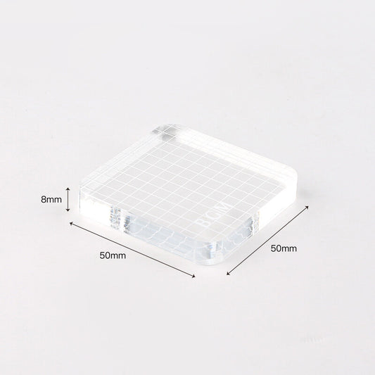 BGM - Clear Acrylic Stamp Block with Grid - Size Small