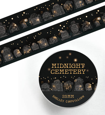 Book Moth Press - Washi Tape - Midnight Cemetery / Gothic Graveyard
