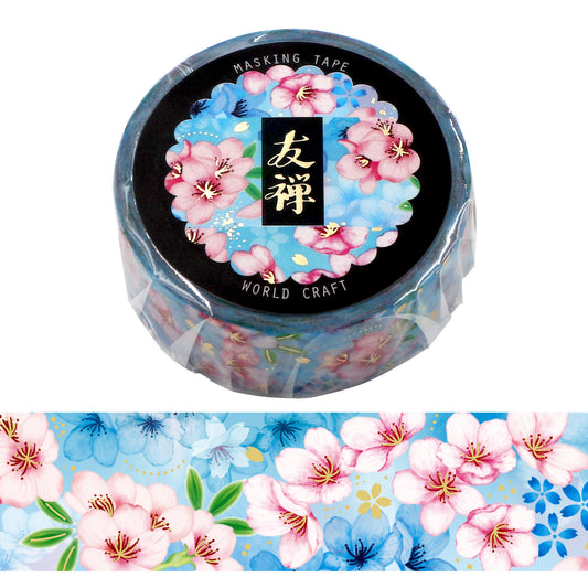World Craft - Foil-Stamped Washi Tape - Sakura / Cherry Blossoms