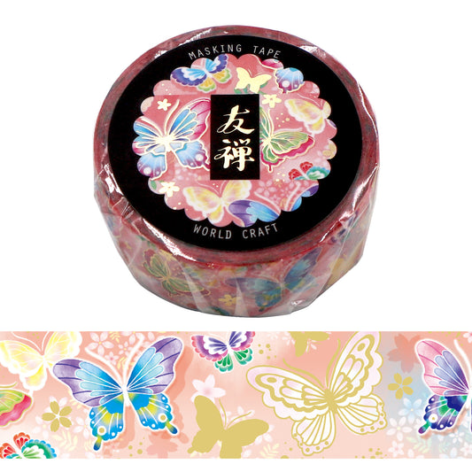 World Craft - Foil-Stamped Washi Tape - Yuzen - Butterfly